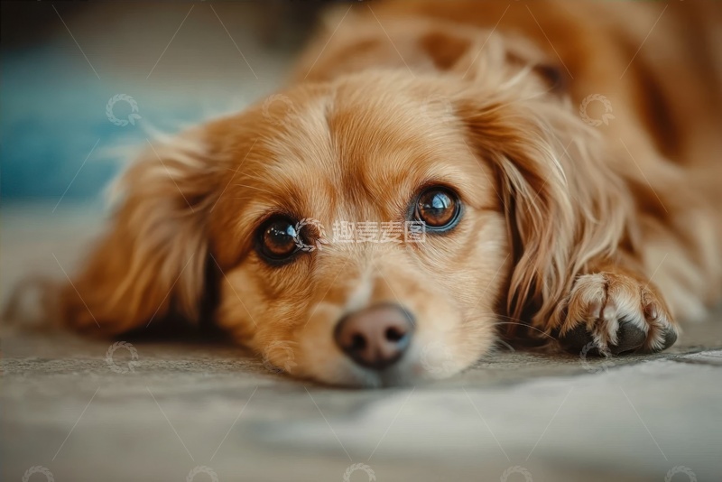 高清大图下载【趣麦麦图】趴在地上的可爱小狗