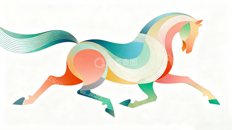高清大图下载【趣麦麦图】马踏飞燕曲线构成3
