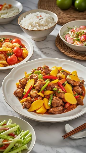 中式美食色彩鲜艳家常菜