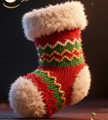 圣诞风红色圣诞袜装饰素材