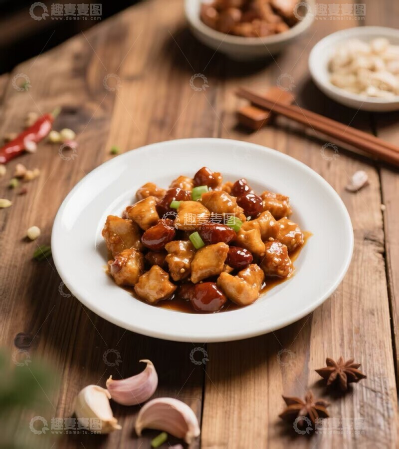 高清大图下载【趣麦麦图】中式美食宫保鸡丁菜肴摄影