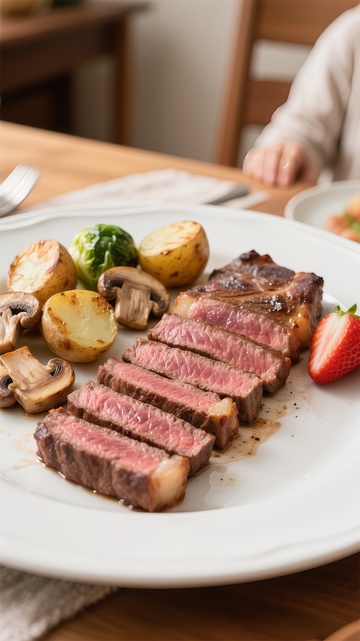 精致西餐牛排美食摄影场景