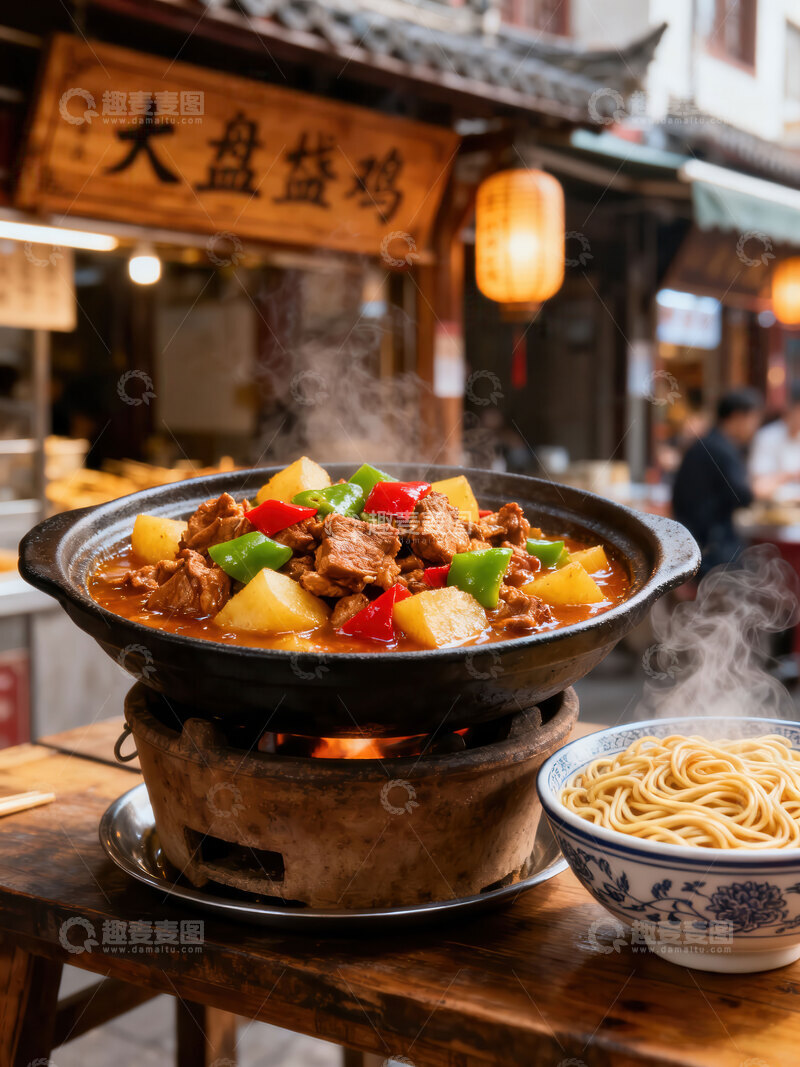 高清大图下载【趣麦麦图】大盘鸡  土鸡   味厚