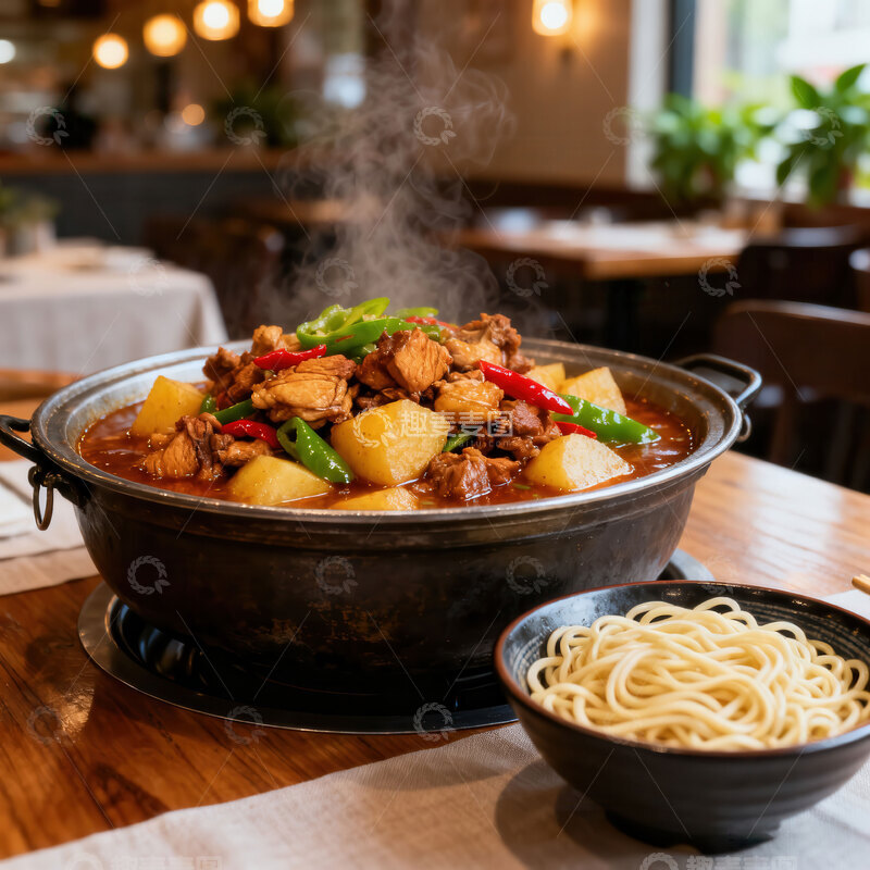 高清大图下载【趣麦麦图】大盘鸡  土鸡  热辣 