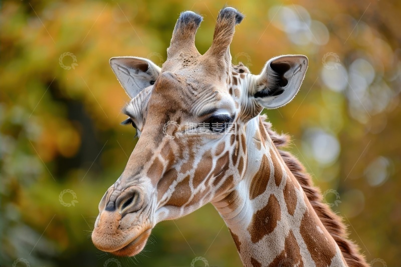 高清大图下载【趣麦麦图】长颈鹿头部特写摄影