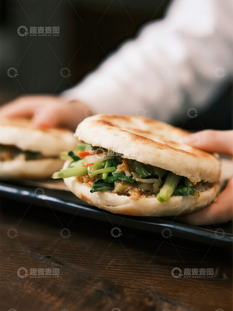 高清大图下载【趣麦麦图】擦夹馍  丰俭  实惠  