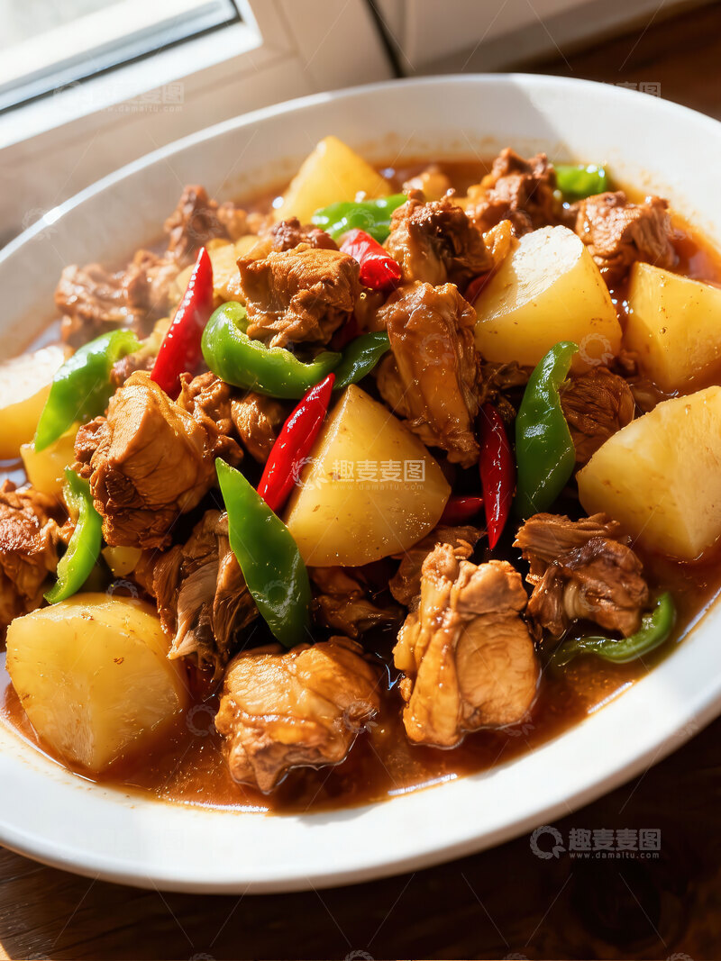 高清大图下载【趣麦麦图】大盘鸡  土鸡  量足