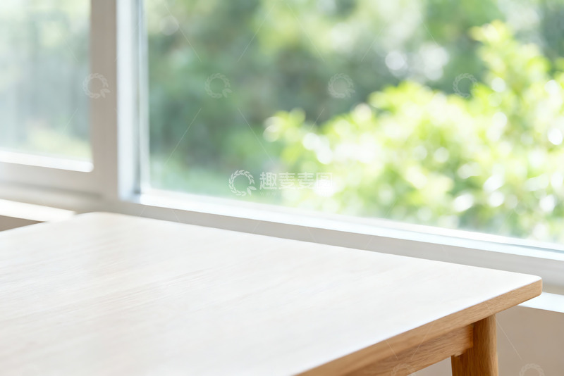 高清大图下载【趣麦麦图】窗台木台绿植背景设计素材