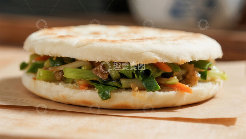 高清大图下载【趣麦麦图】擦夹馍  丰俭  便携  