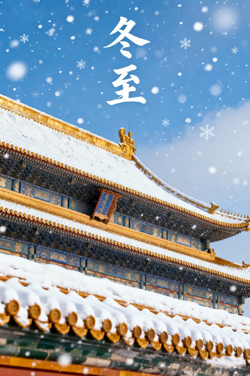 冬至节气大气海报