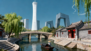 古今融合城市水景