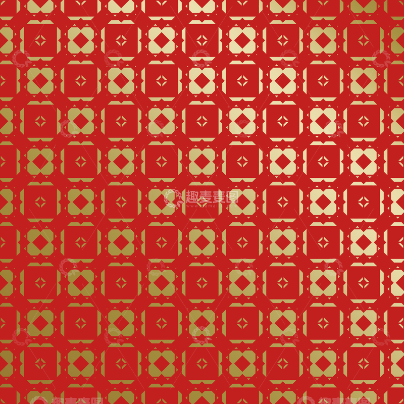 源文件下载【趣麦麦图】-红金中式喜庆花纹背景355
