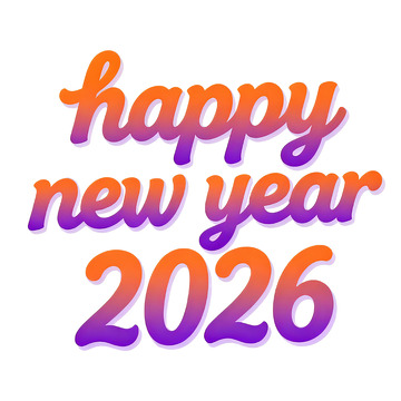 渐变字体新年祝福平面设计素材