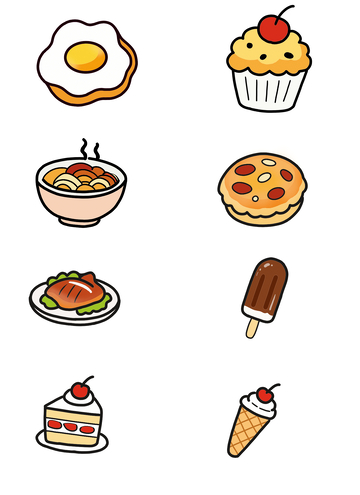 卡通美食插画设计元素集