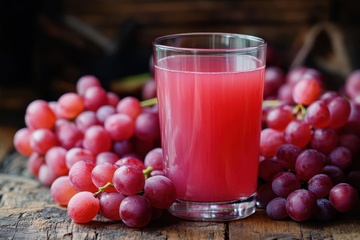 葡萄汁和新鲜的葡萄