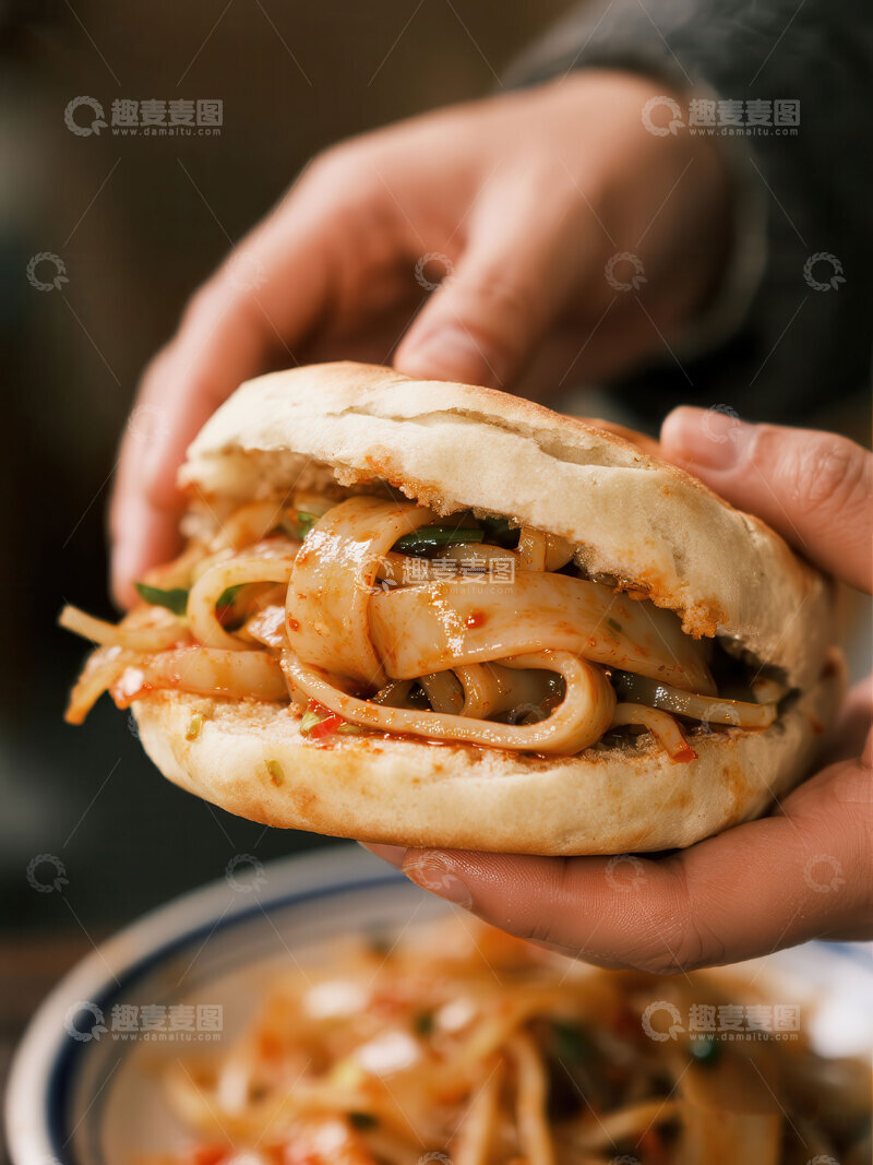 高清大图下载【趣麦麦图】夹馍  碳水  咸香 