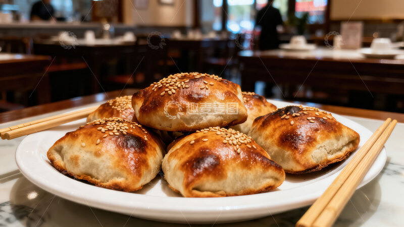 高清大图下载【趣麦麦图】烤包子  金黄  馅足 