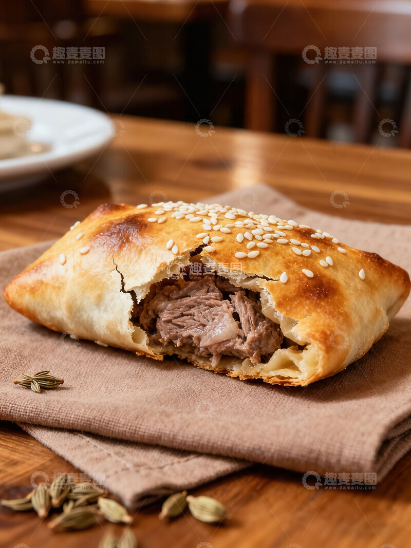 高清大图下载【趣麦麦图】烤包子  金黄  热乎 