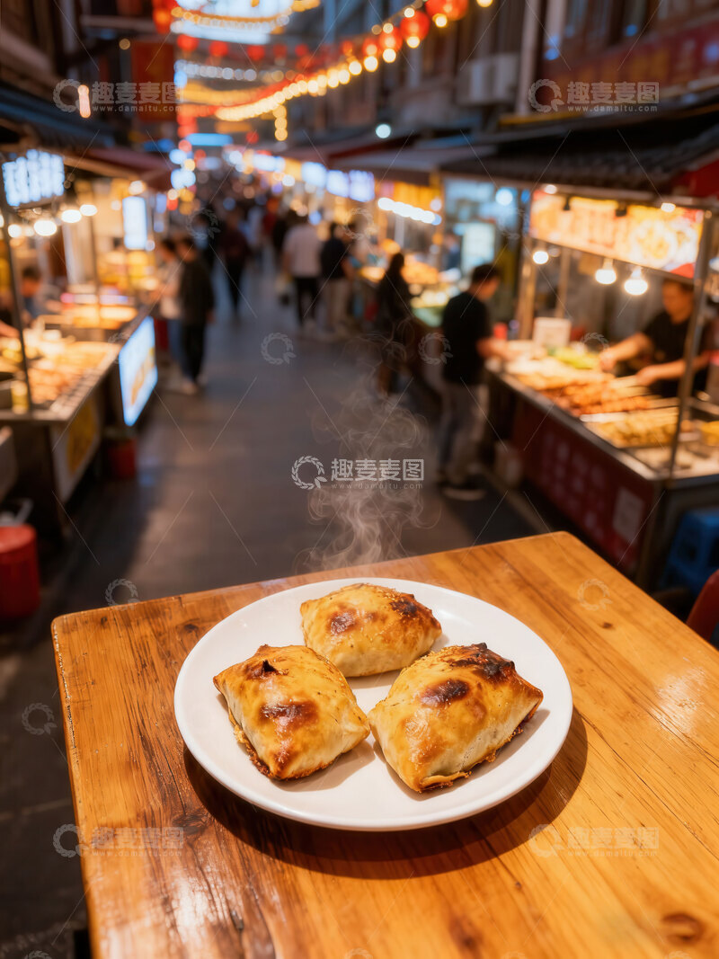 高清大图下载【趣麦麦图】烤包子  金黄  顶饿