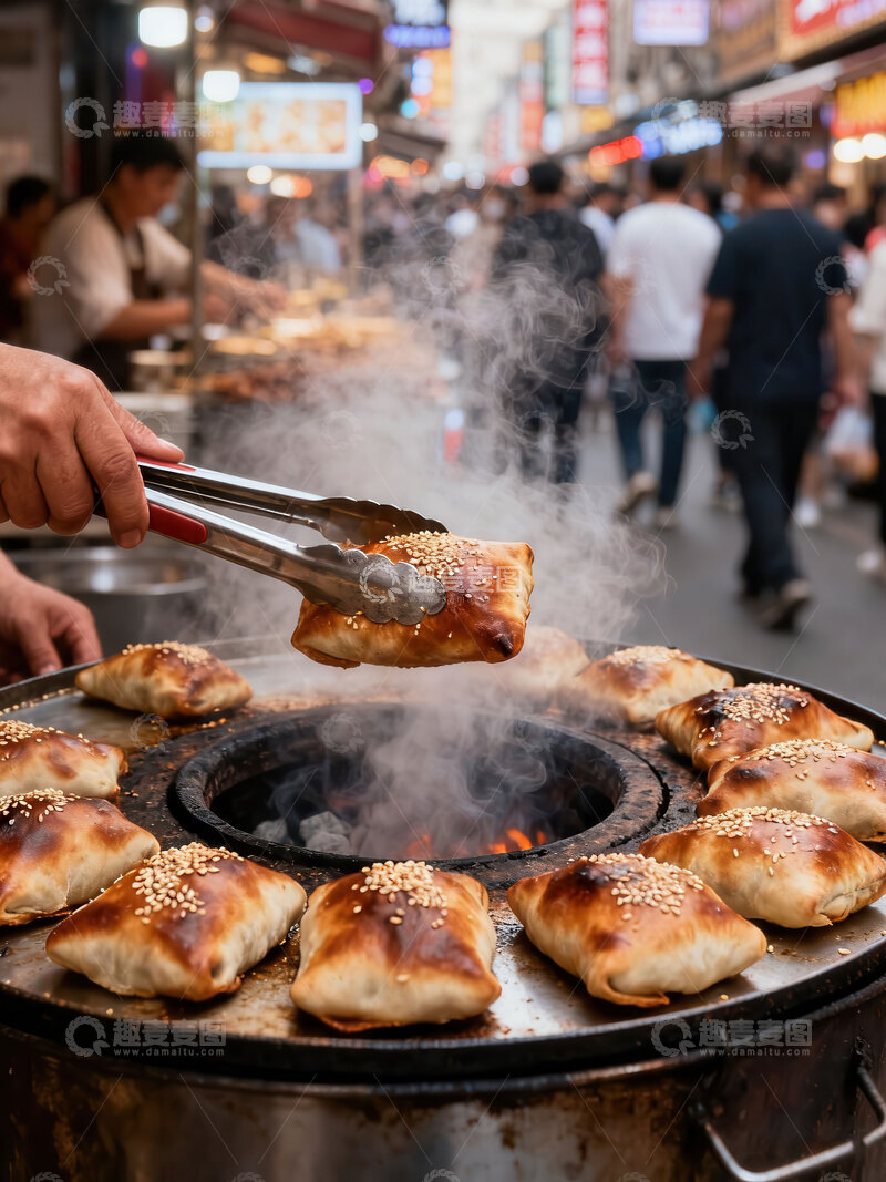 高清大图下载【趣麦麦图】烤包子  金黄  出炉 