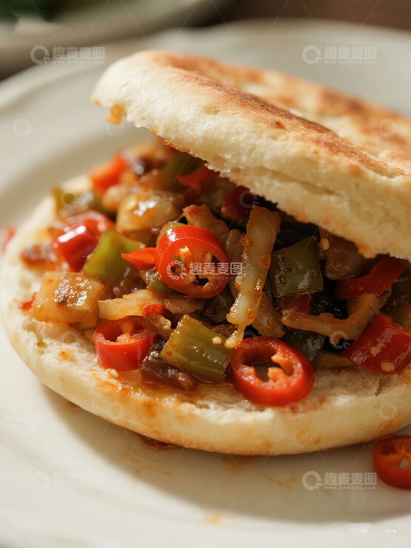 高清大图下载【趣麦麦图】夹馍  生猛  油辣 