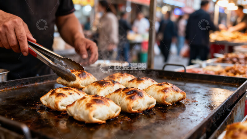 高清大图下载【趣麦麦图】烤包子  金黄  特色