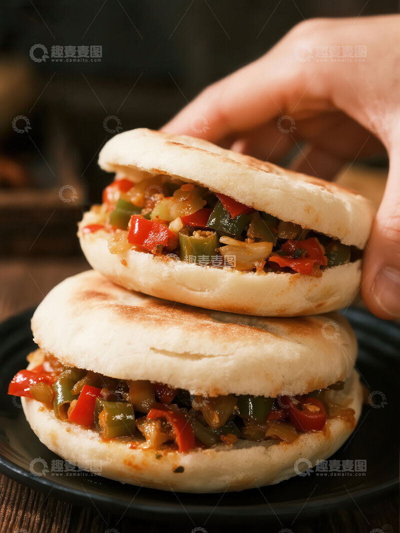 高清大图下载【趣麦麦图】夹馍  生猛  开胃  