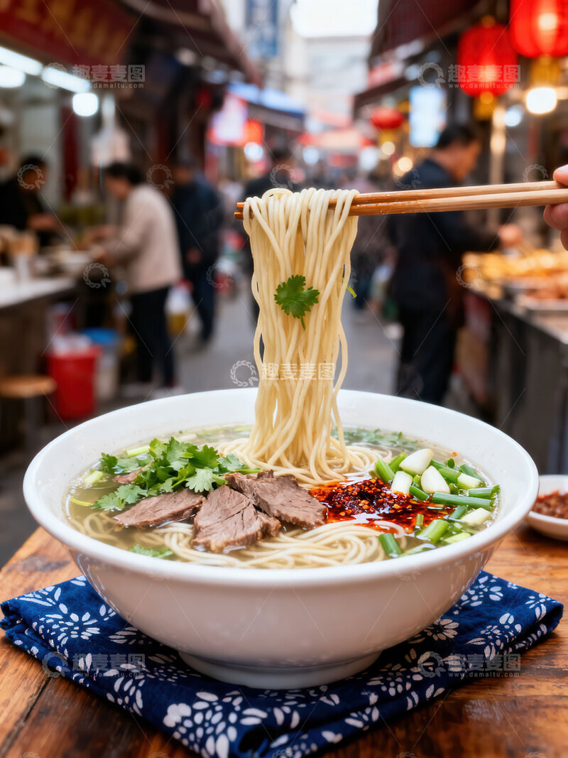 高清大图下载【趣麦麦图】拉面  筋道  辣油  
