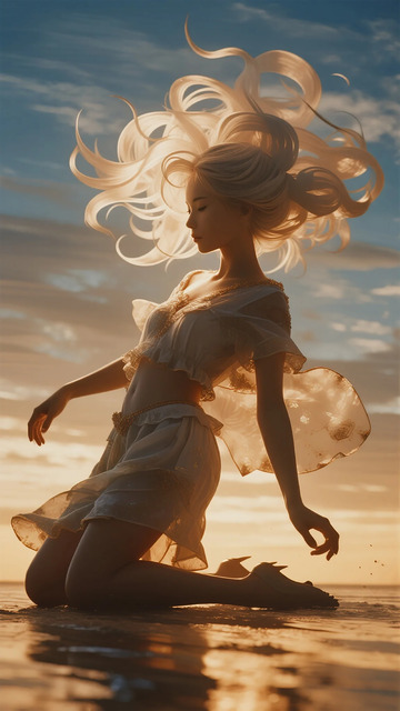 梦幻海滩女性艺术写真