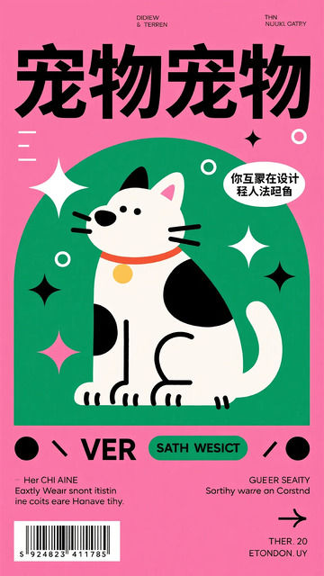 卡通风宠物宣传海报设计素材