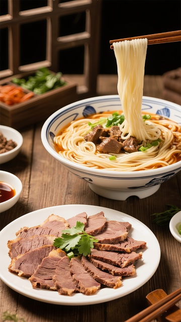 中式牛肉面美食摄影场景