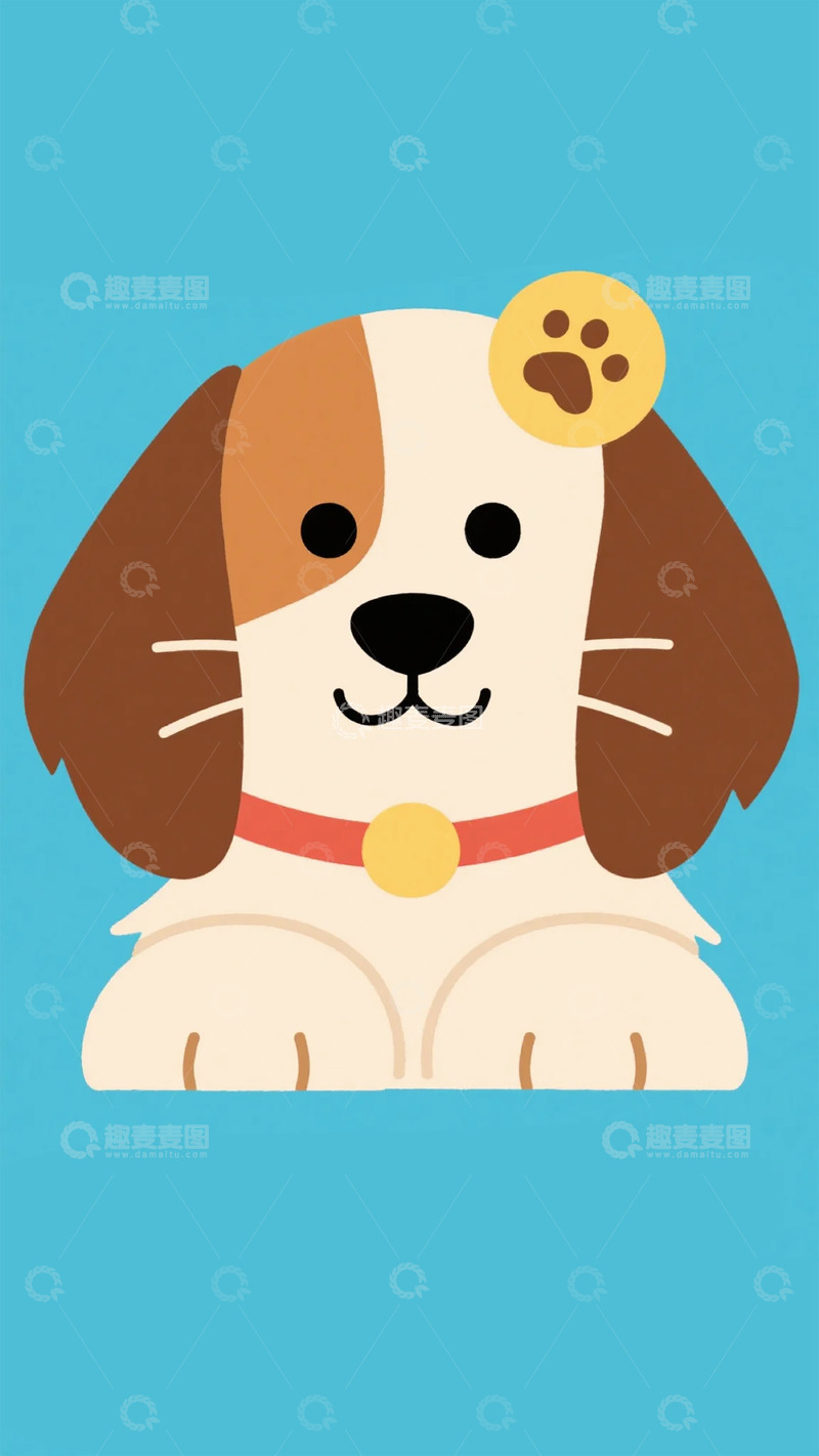 高清大图下载【趣麦麦图】卡通可爱小狗插画