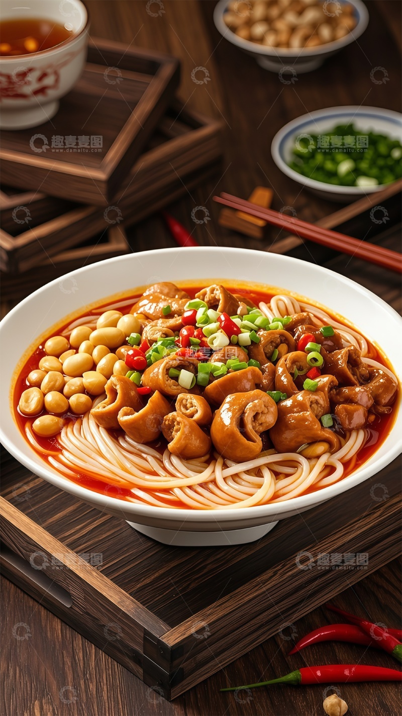 高清大图下载【趣麦麦图】中式美食肥肠面写真