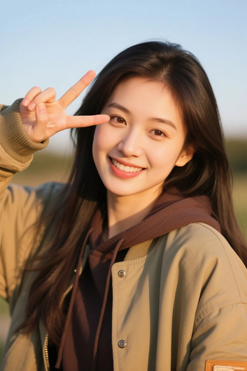 户外青春少女写真生活照