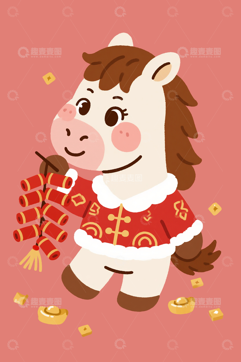 源文件下载【趣麦麦图】马年春节主题小马7