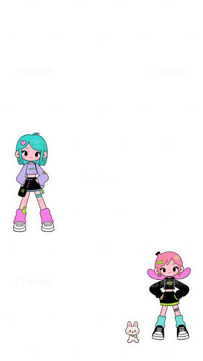 高清大图下载【趣麦麦图】卡通人物插画风格设计素材