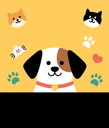 卡通可爱动物插画设计素材