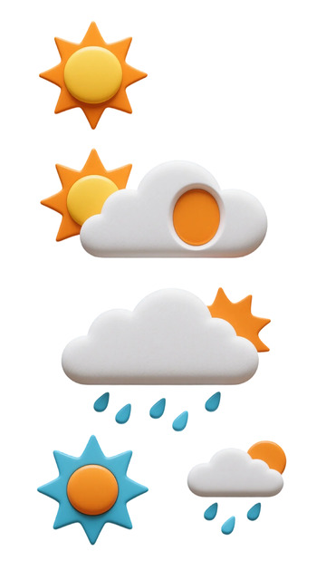 可爱卡通天气图标设计元素