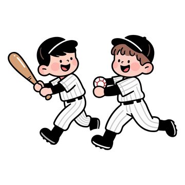 棒球运动卡通插图