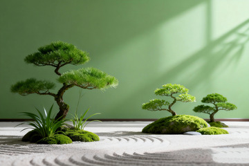 日式禅意风格绿色调