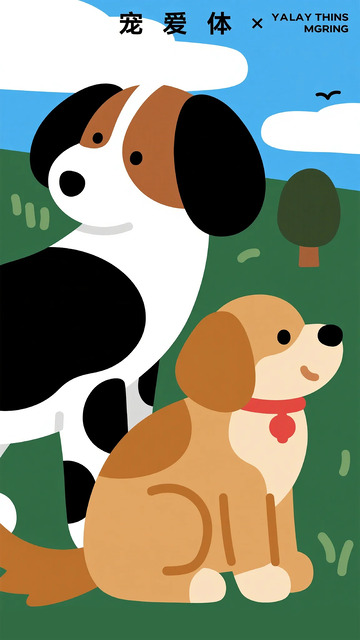 卡通狗狗插画设计素材