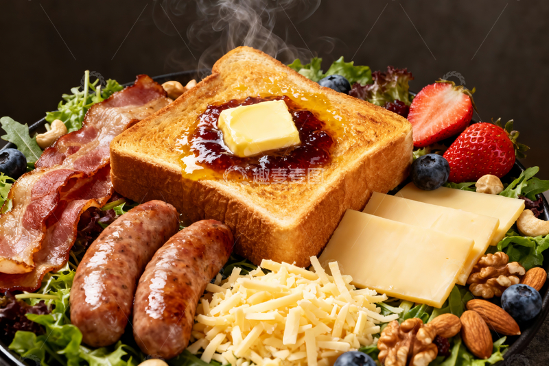 源文件下载【趣麦麦图】美式早餐拼盘3