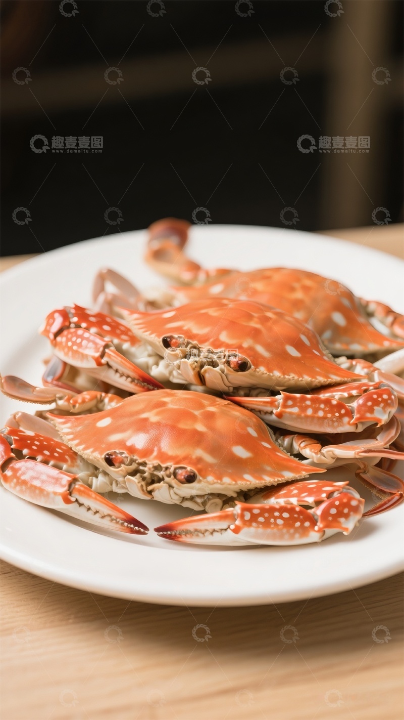 高清大图下载【趣麦麦图】蒸蟹美食海鲜美味