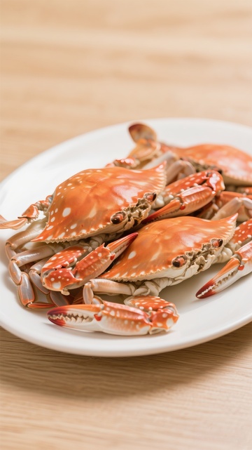 蒸熟螃蟹美食摄影