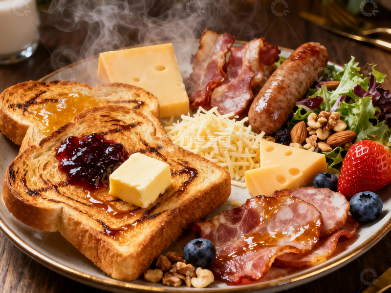 源文件下载【趣麦麦图】美式早餐拼盘6