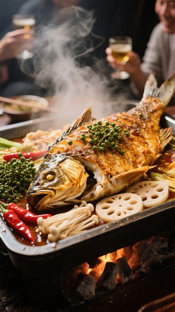 烧烤烤鱼美食商业摄影