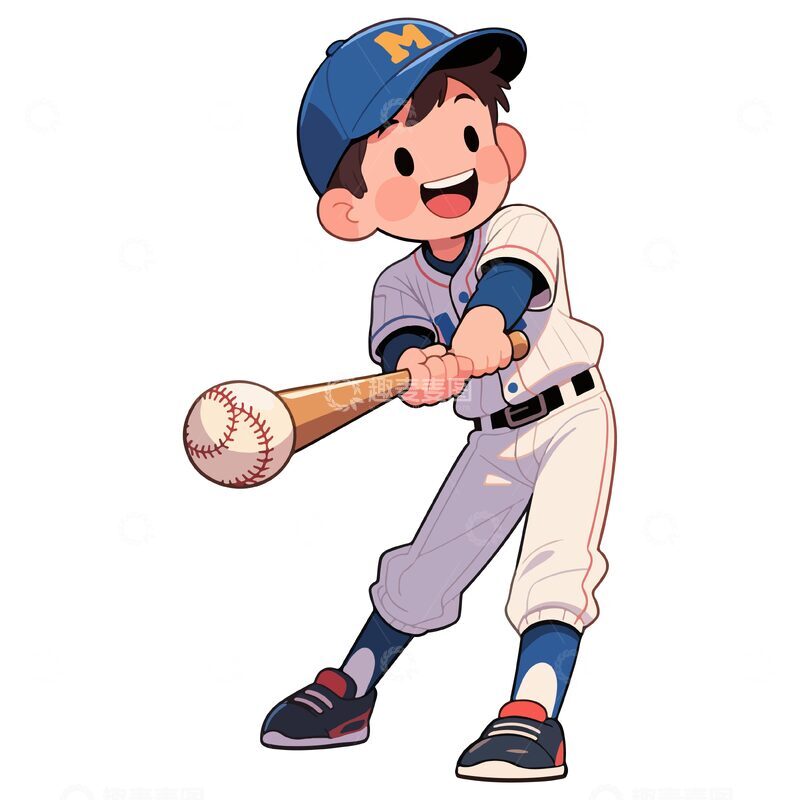 源文件下载【趣麦麦图】棒球少年动漫风格插画素材