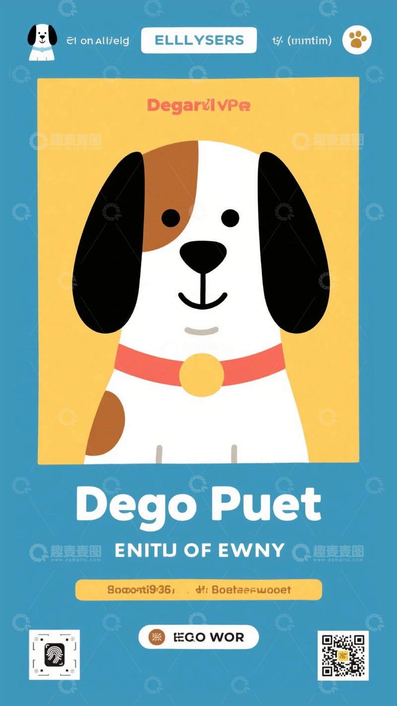 高清大图下载【趣麦麦图】卡通狗海报设计模板