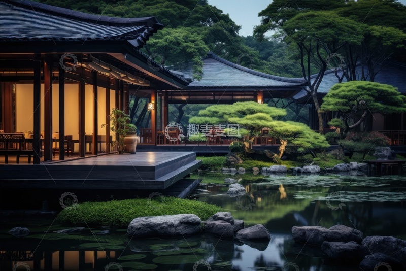 高清大图下载【趣麦麦图】日式园林建筑美景