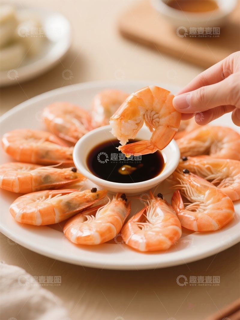 高清大图下载【趣麦麦图】清蒸虾美食摄影图片